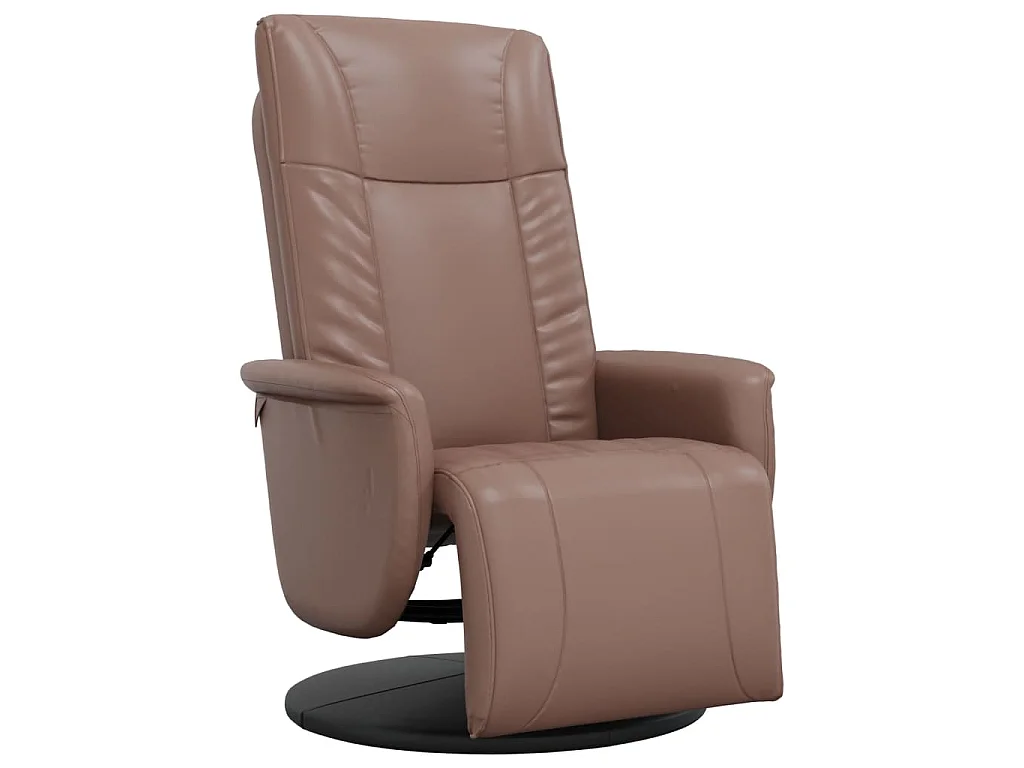 Fauteuil inclinable avec repose-pieds marron similicuir