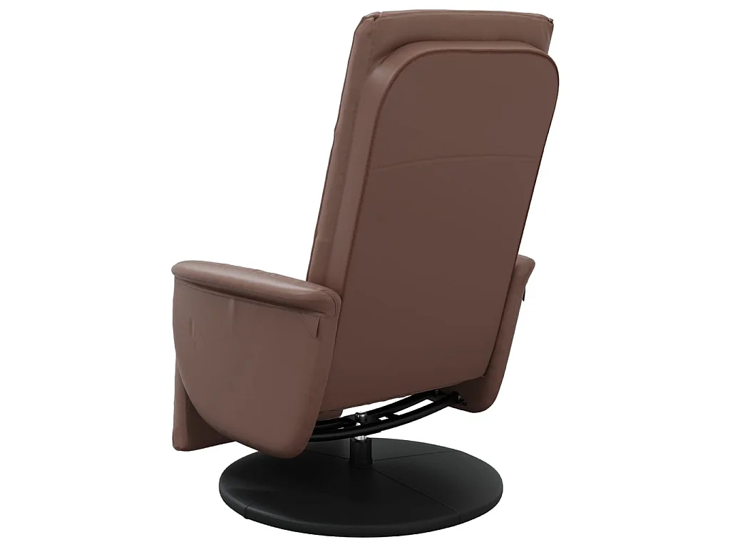 Fauteuil inclinable avec repose-pieds marron similicuir