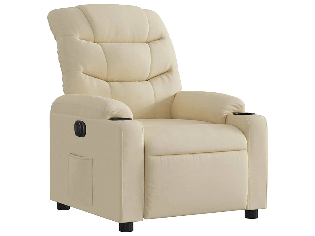 Fauteuil inclinable électrique Crème Tissu