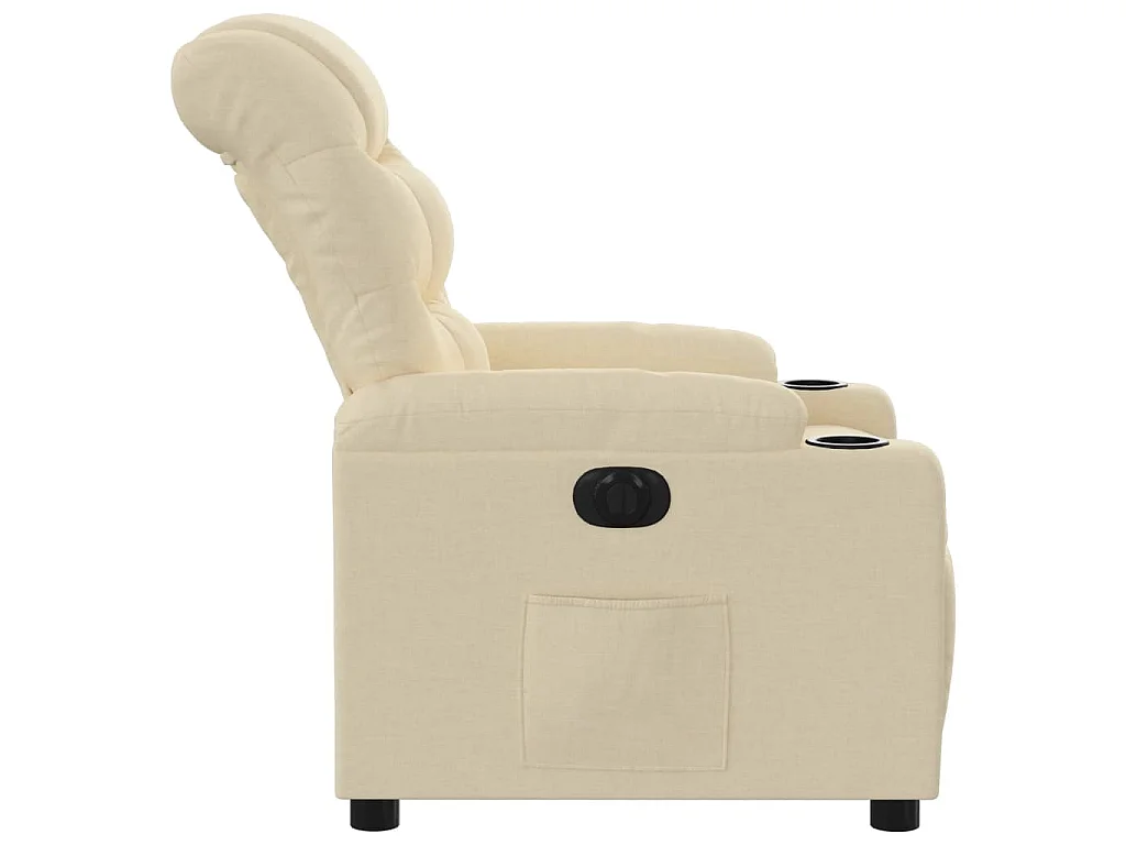 Fauteuil inclinable électrique Crème Tissu
