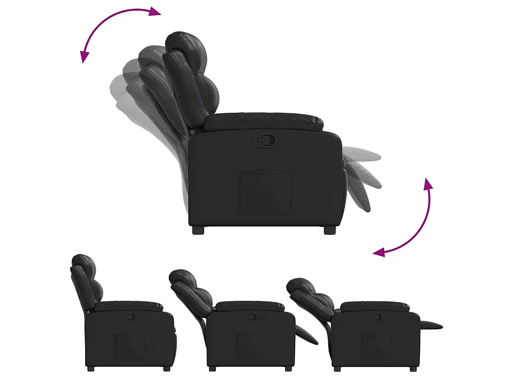Fauteuil inclinable Noir Similicuir