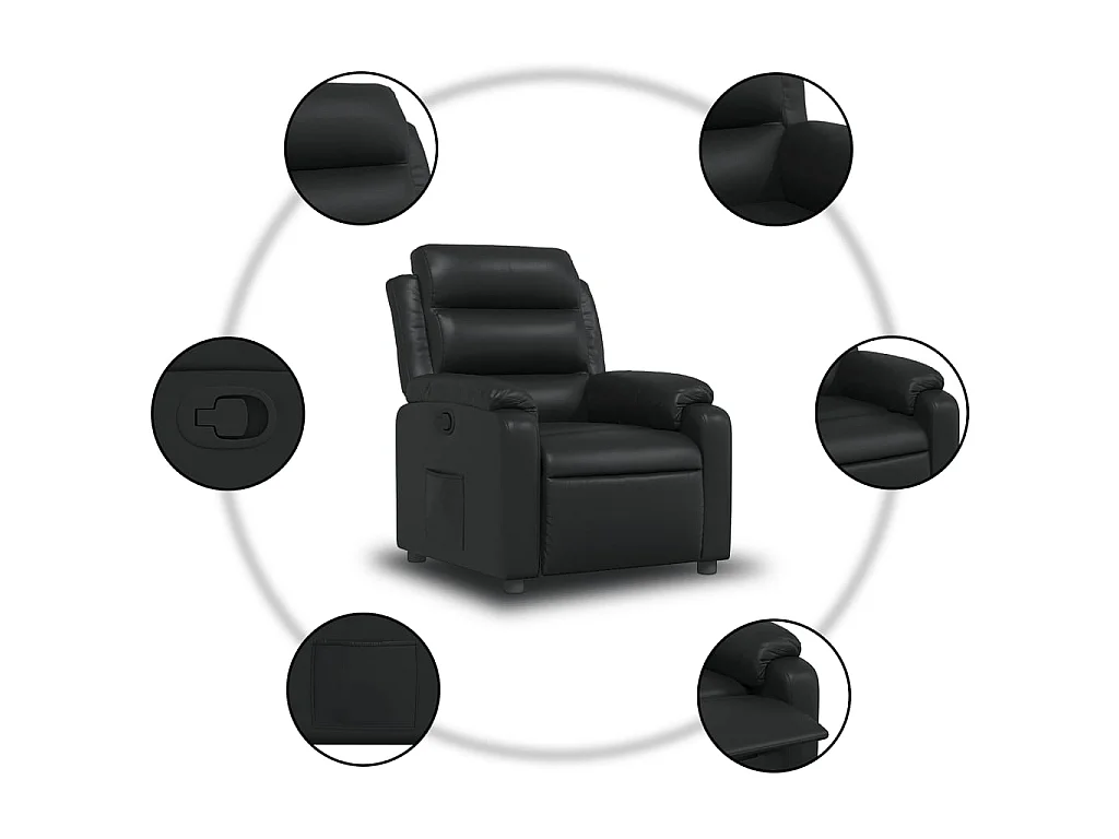Fauteuil inclinable Noir Similicuir
