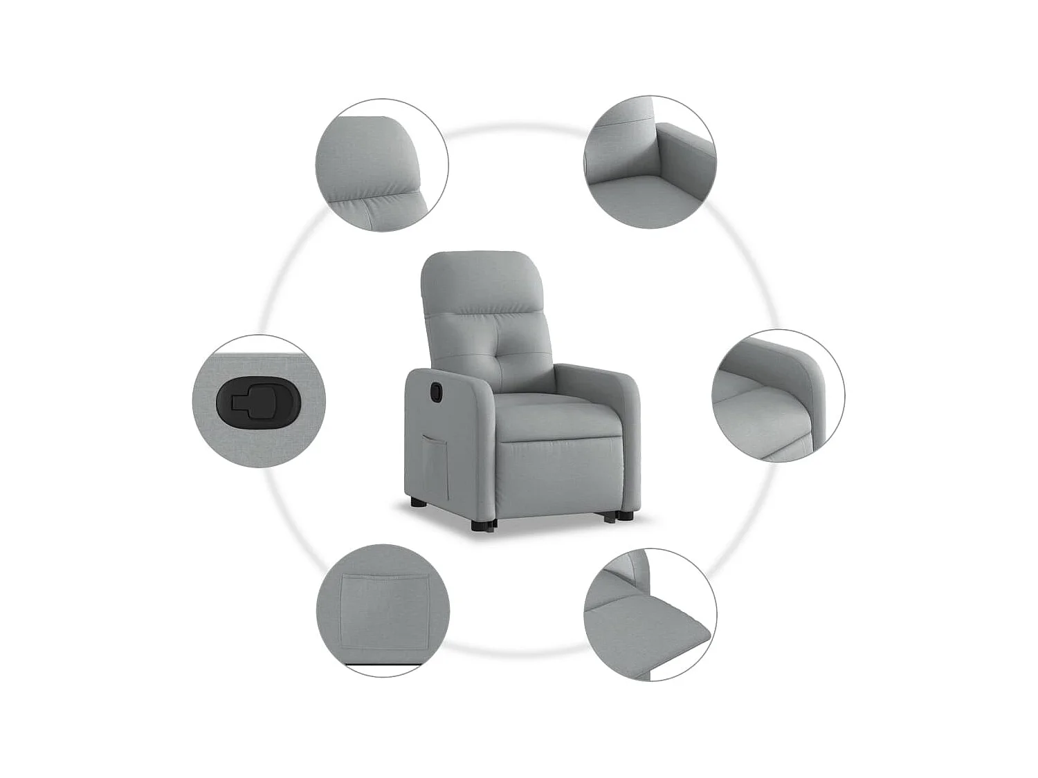 Fauteuil inclinable Gris clair Tissu