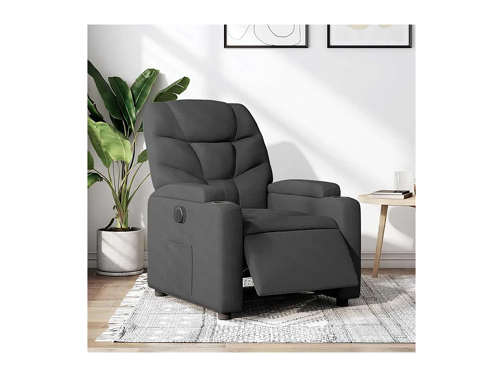 Fauteuil inclinable électrique Noir Tissu