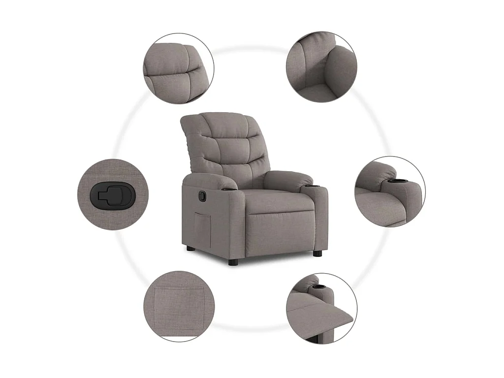 Relaxsessel Taupe Stoff