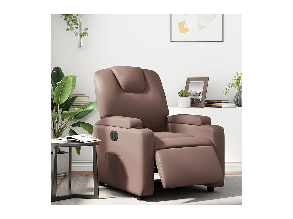 Fauteuil inclinable électrique Marron Similicuir