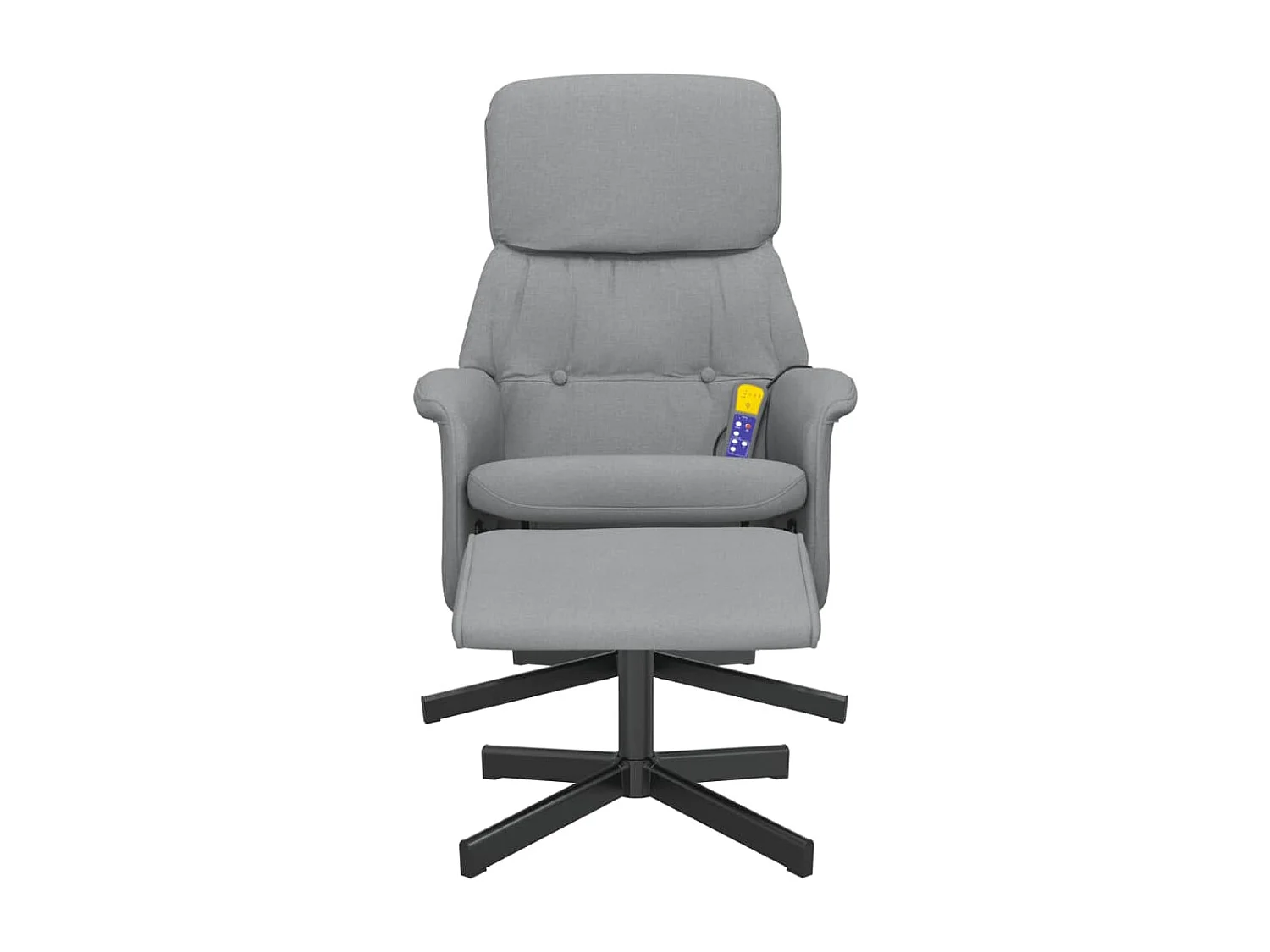 Fauteuil inclinable de massage et repose-pied gris clair tissu