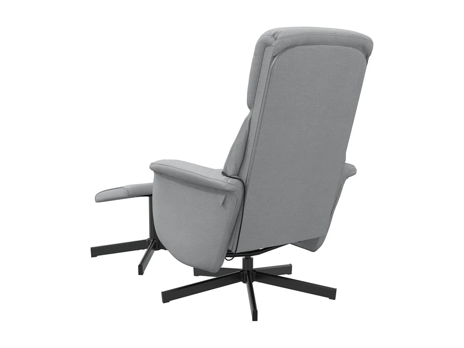 Fauteuil inclinable de massage et repose-pied gris clair tissu