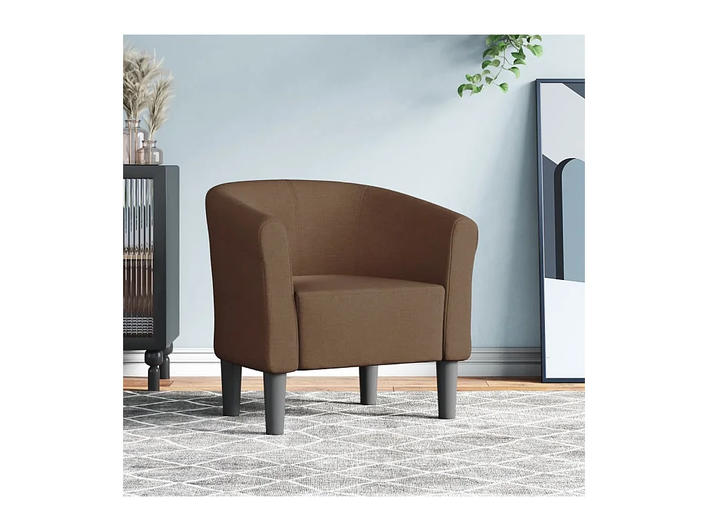 Chaise cabriolet marron tissu