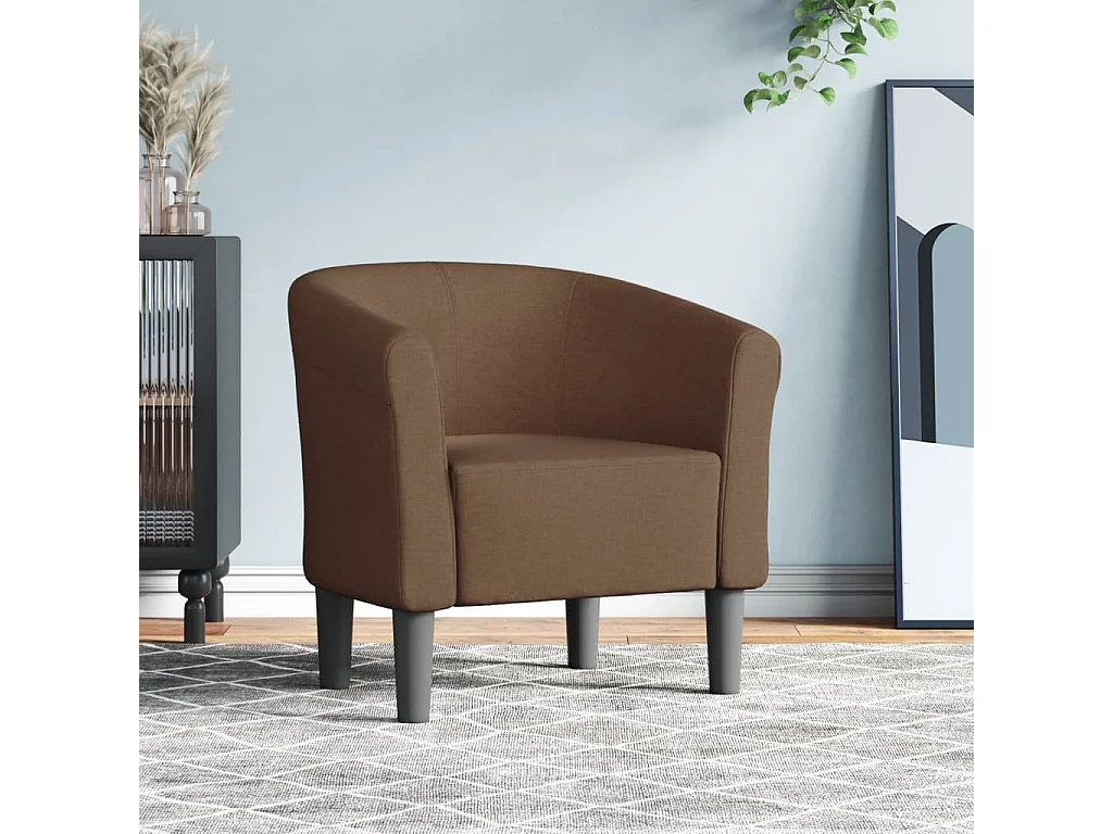 Chaise cabriolet marron tissu