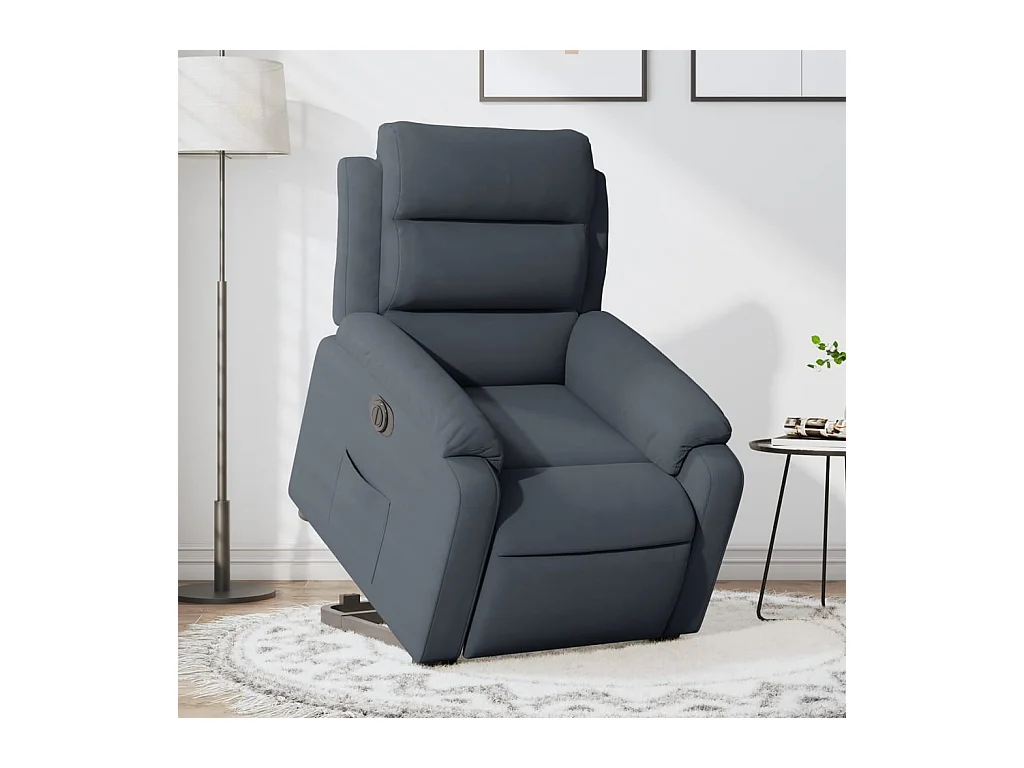 Fauteuil inclinable électrique gris foncé velours