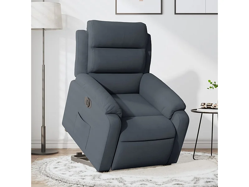 Fauteuil inclinable électrique gris foncé velours