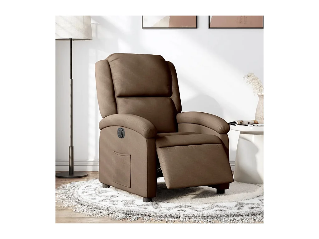 Fauteuil inclinable électrique Marron Tissu
