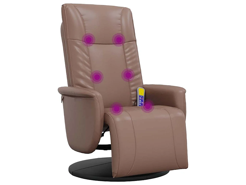 Massagesessel mit Fußteil Braun Kunstleder