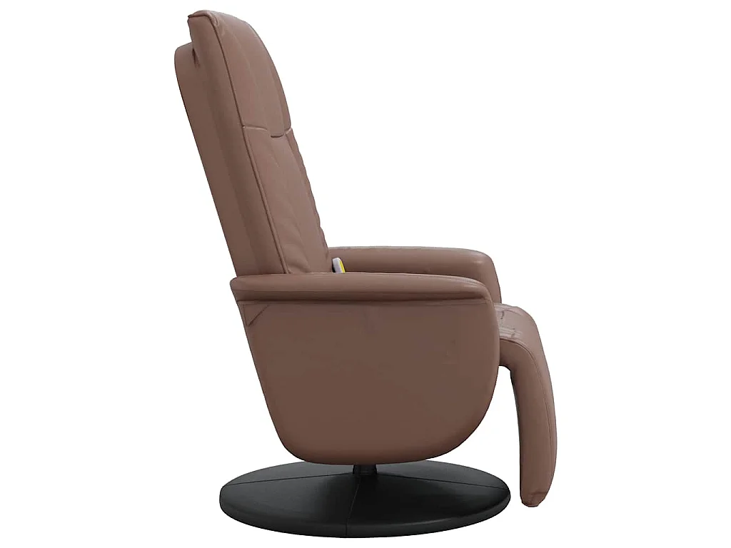 Massagesessel mit Fußteil Braun Kunstleder