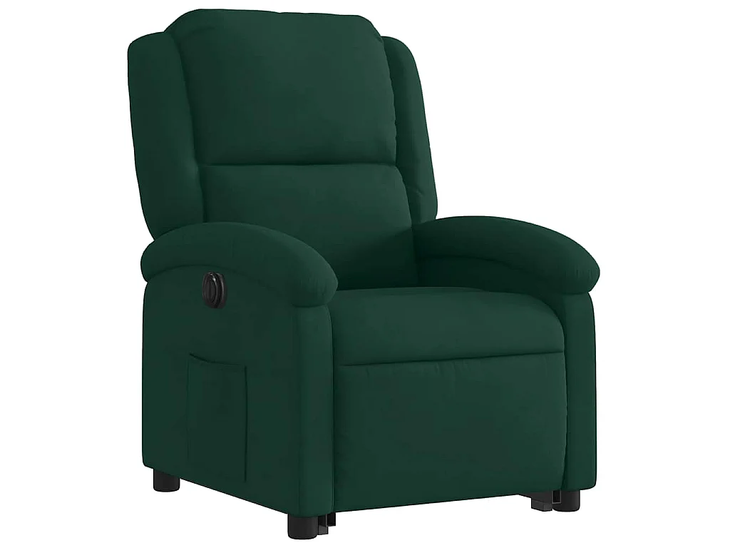 Fauteuil inclinable électrique vert foncé velours