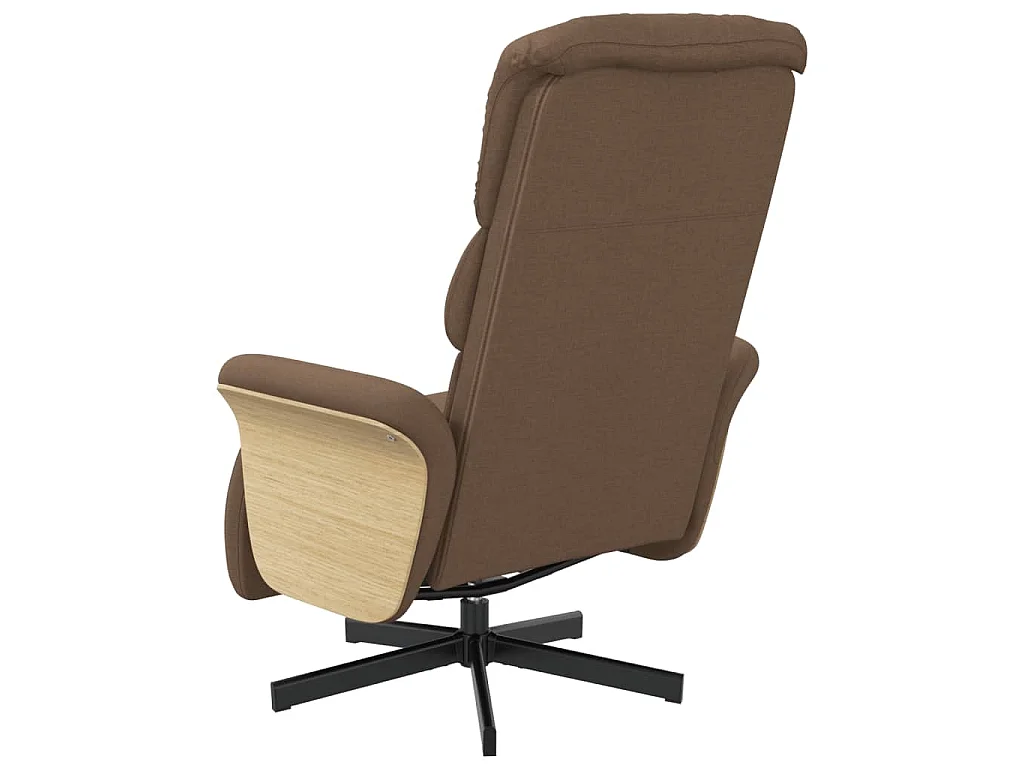 Fauteuil inclinable avec repose-pieds marron tissu