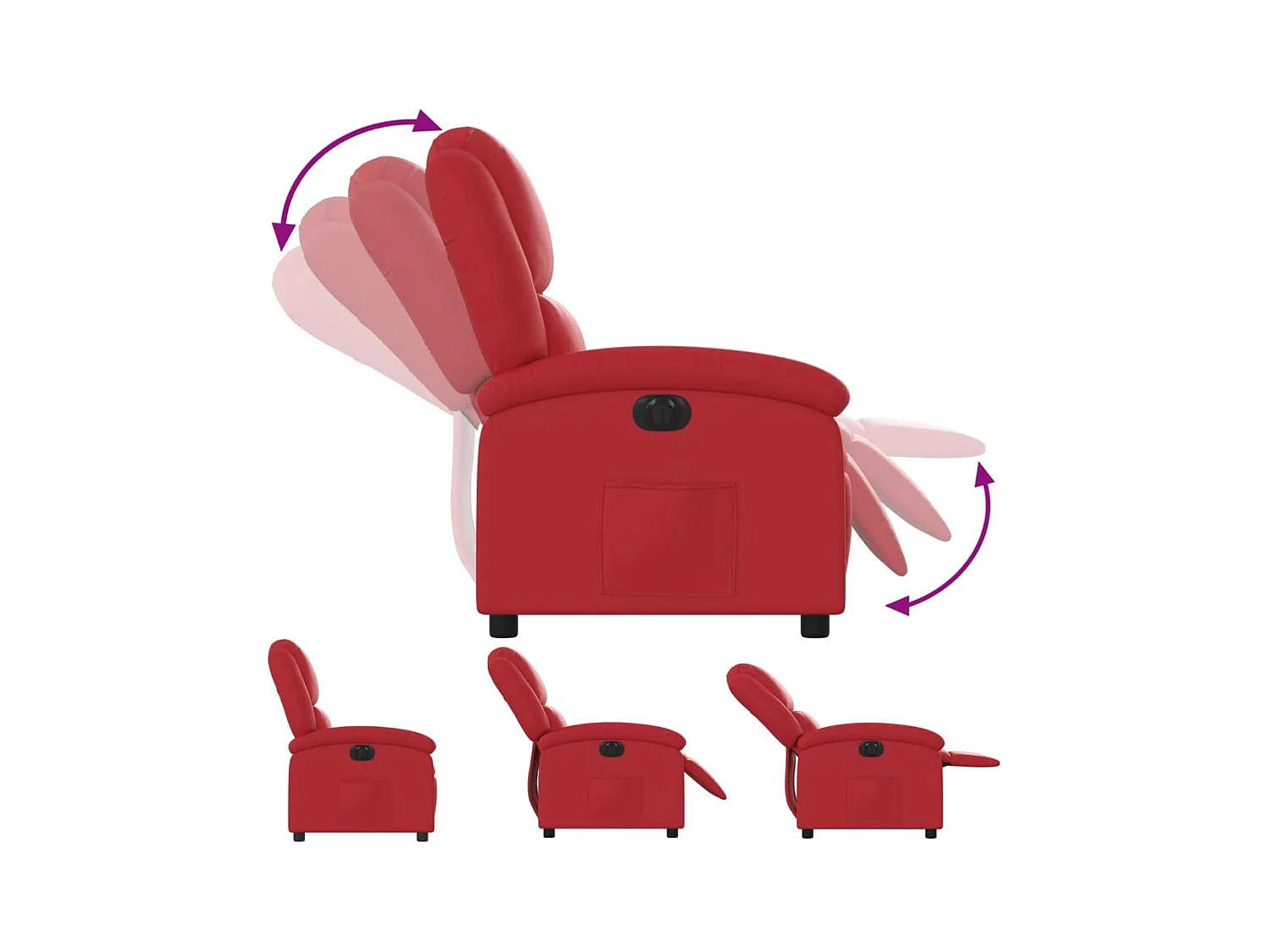 Fauteuil inclinable électrique Rouge Similicuir