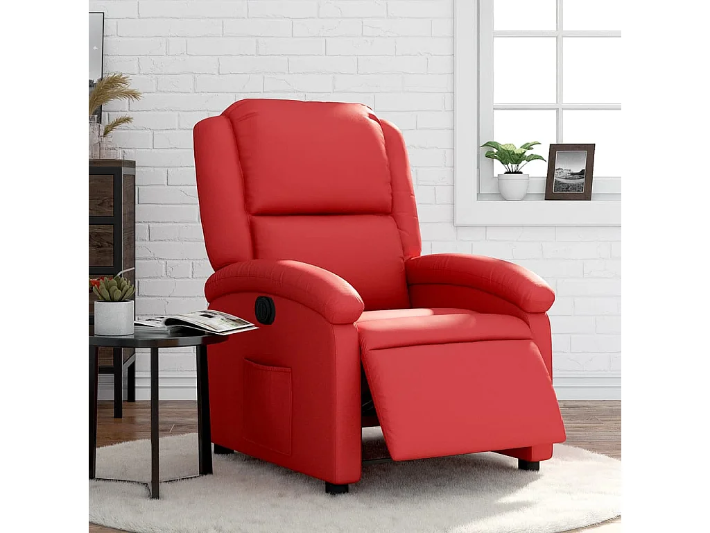 Fauteuil inclinable électrique Rouge Similicuir