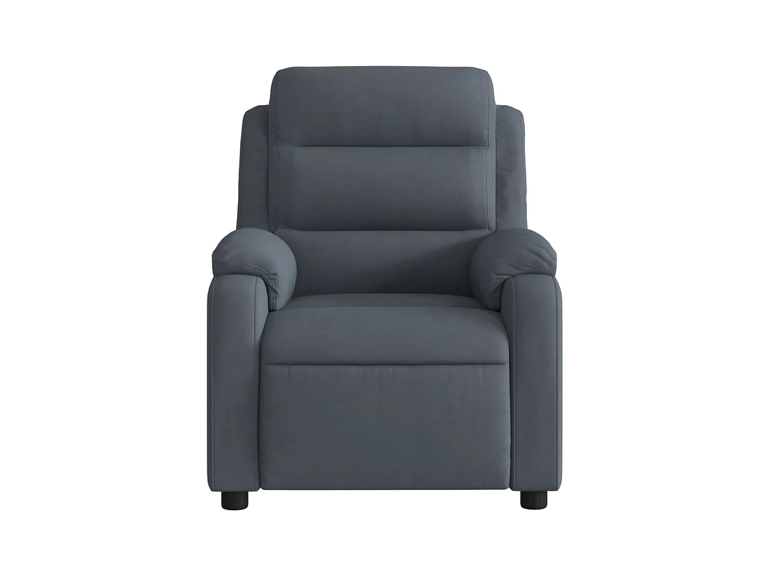 Poltrona Reclinabile Grigio Scuro in Velluto