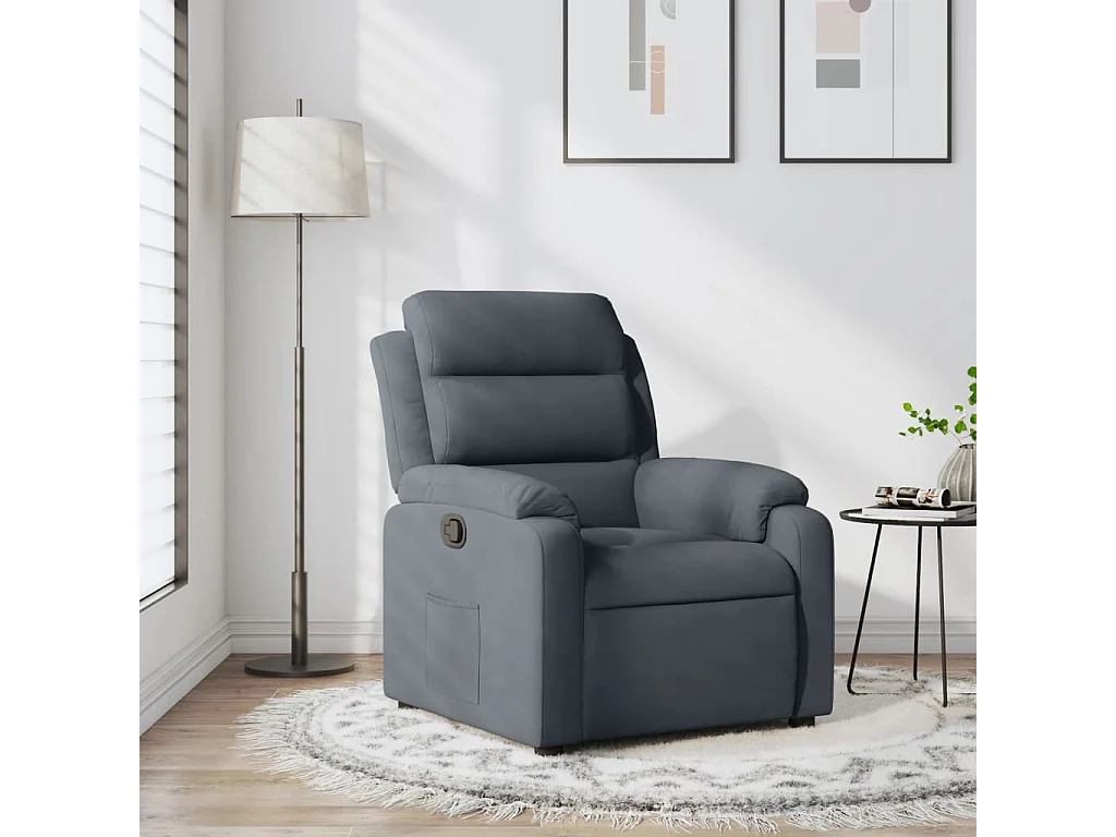 Fauteuil inclinable Gris foncé Velours