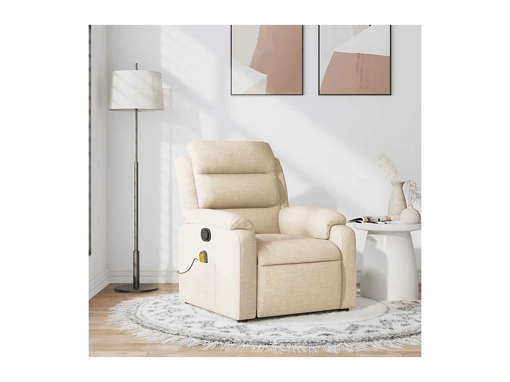 Massagesessel Creme Stoff