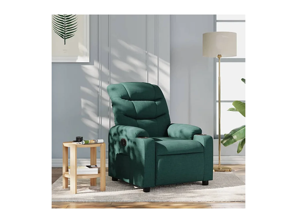 Fauteuil inclinable Vert foncé Tissu