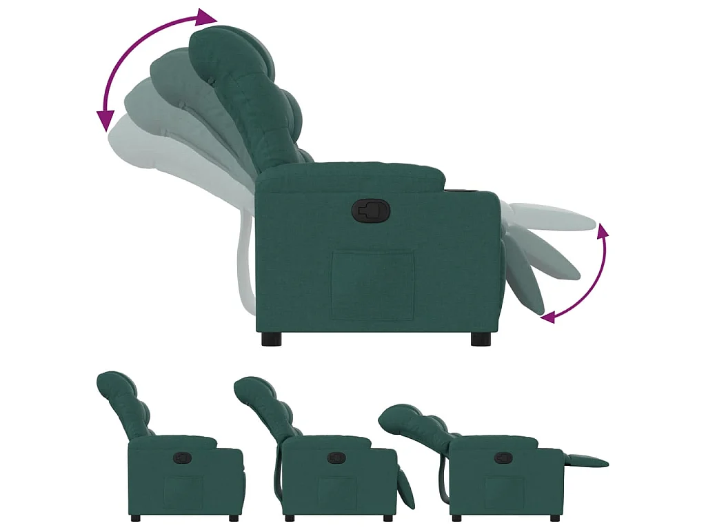 Fauteuil verstelbaar stof donkergroen