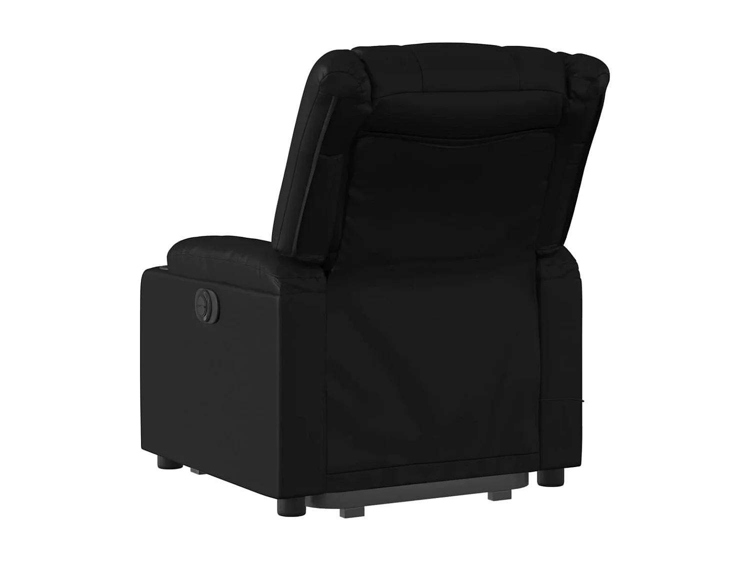 Sillón de masaje elevable eléctrico cuero sintético negro