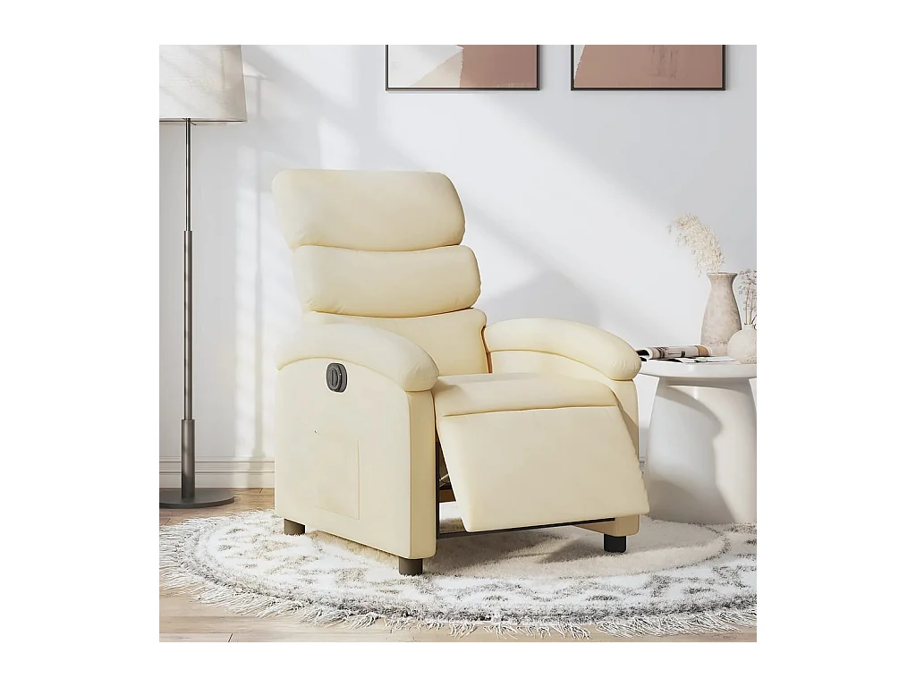 Fauteuil inclinable électrique Crème Tissu