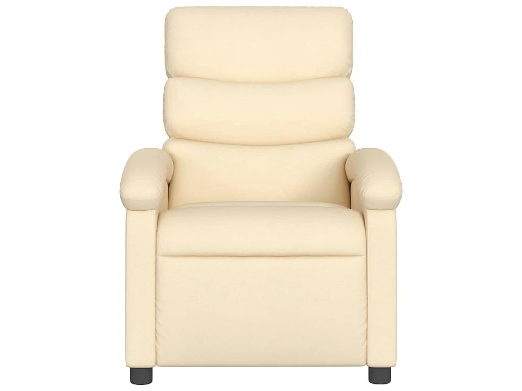 Sillón reclinable eléctrico de tela crema