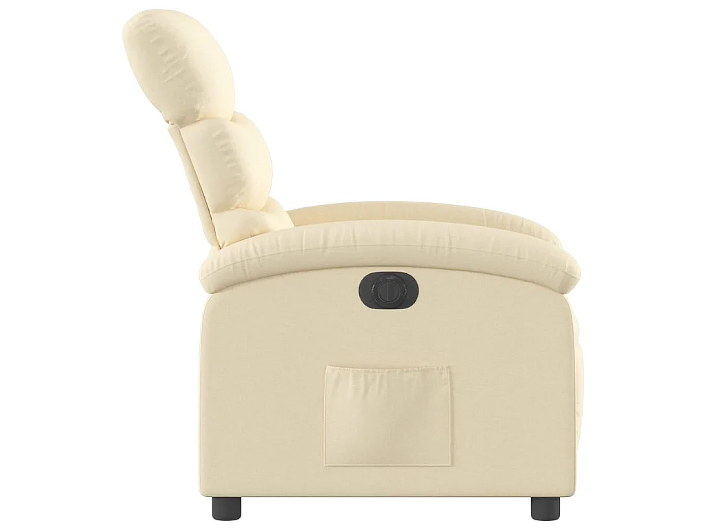 Sillón reclinable eléctrico de tela crema