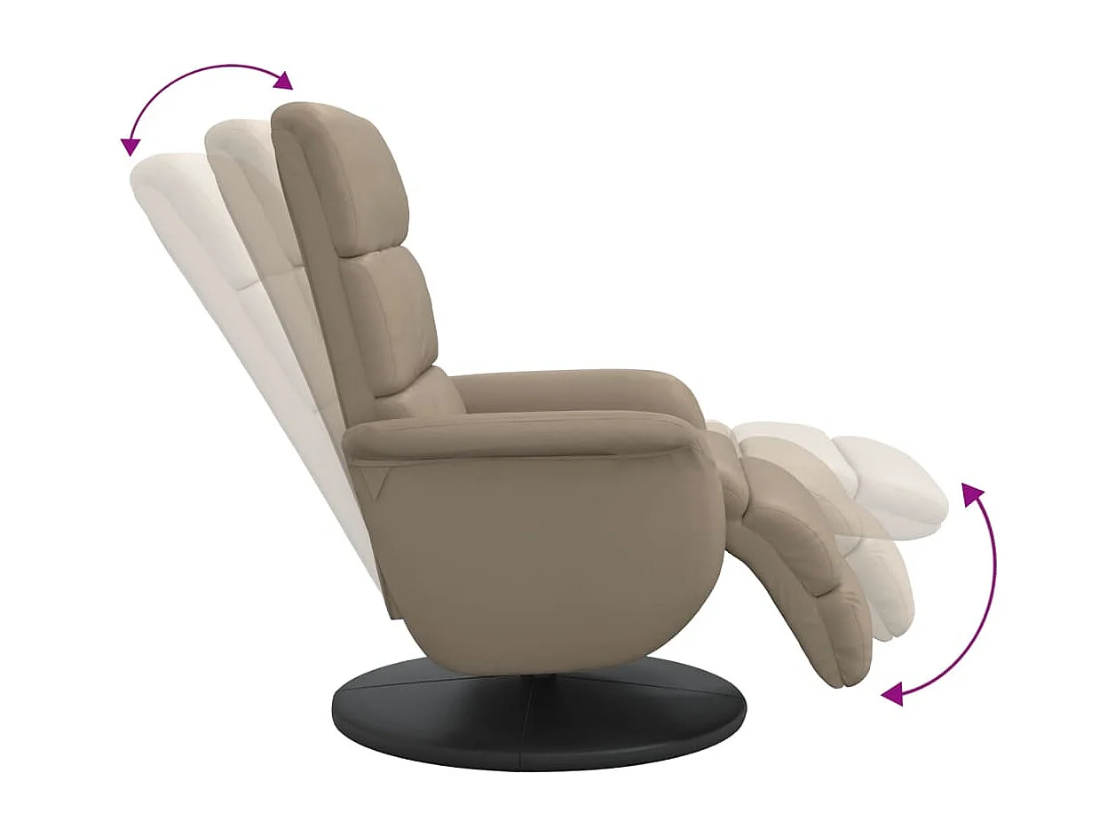 Poltrona Reclinabile con Poggiapiedi Cappuccino in Similpelle