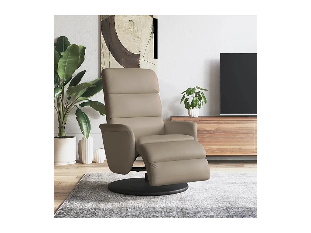 Fauteuil inclinable avec repose-pieds cappuccino similicuir