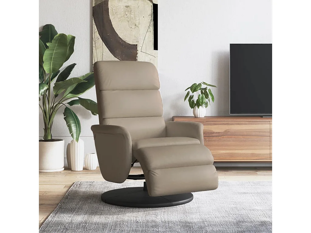 Fauteuil inclinable avec repose-pieds cappuccino similicuir