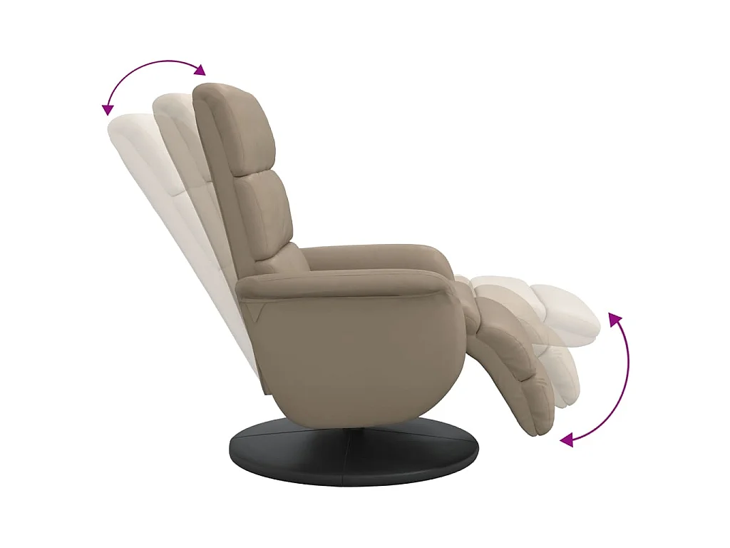 Fauteuil inclinable avec repose-pieds cappuccino similicuir