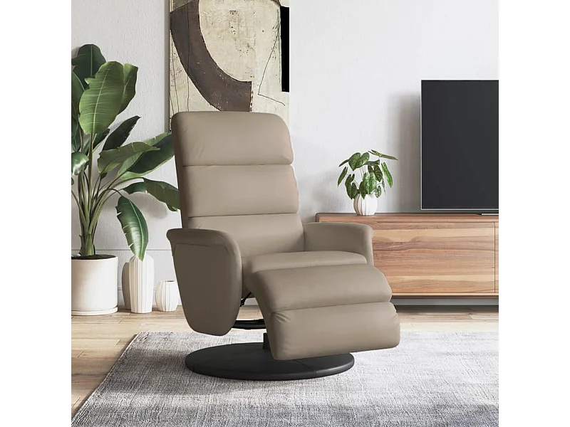 Fauteuil inclinable avec repose-pieds cappuccino similicuir