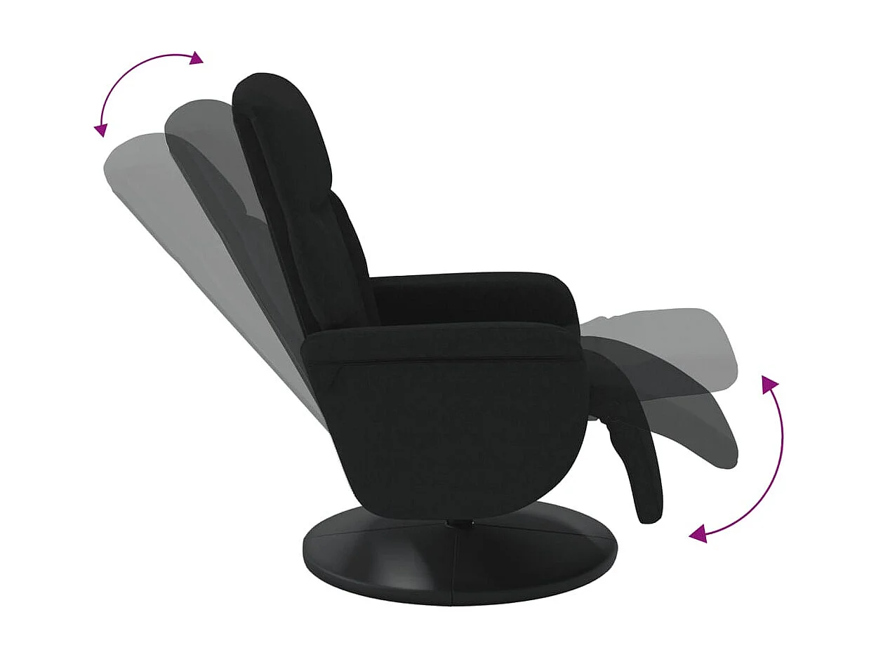 Fauteuil met voetensteun verstelbaar fluweel zwart