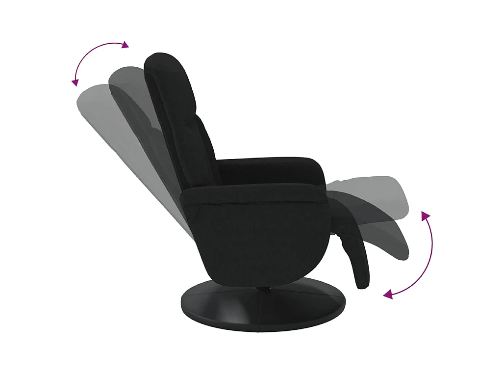 Fauteuil inclinable avec repose-pied noir velours