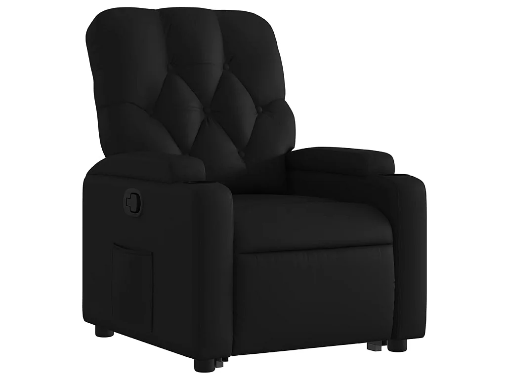 Relaxsessel mit Aufstehhilfe Schwarz Kunstleder