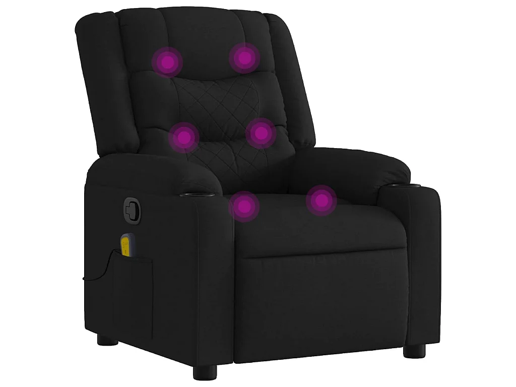 Fauteuil de massage inclinable Noir Tissu