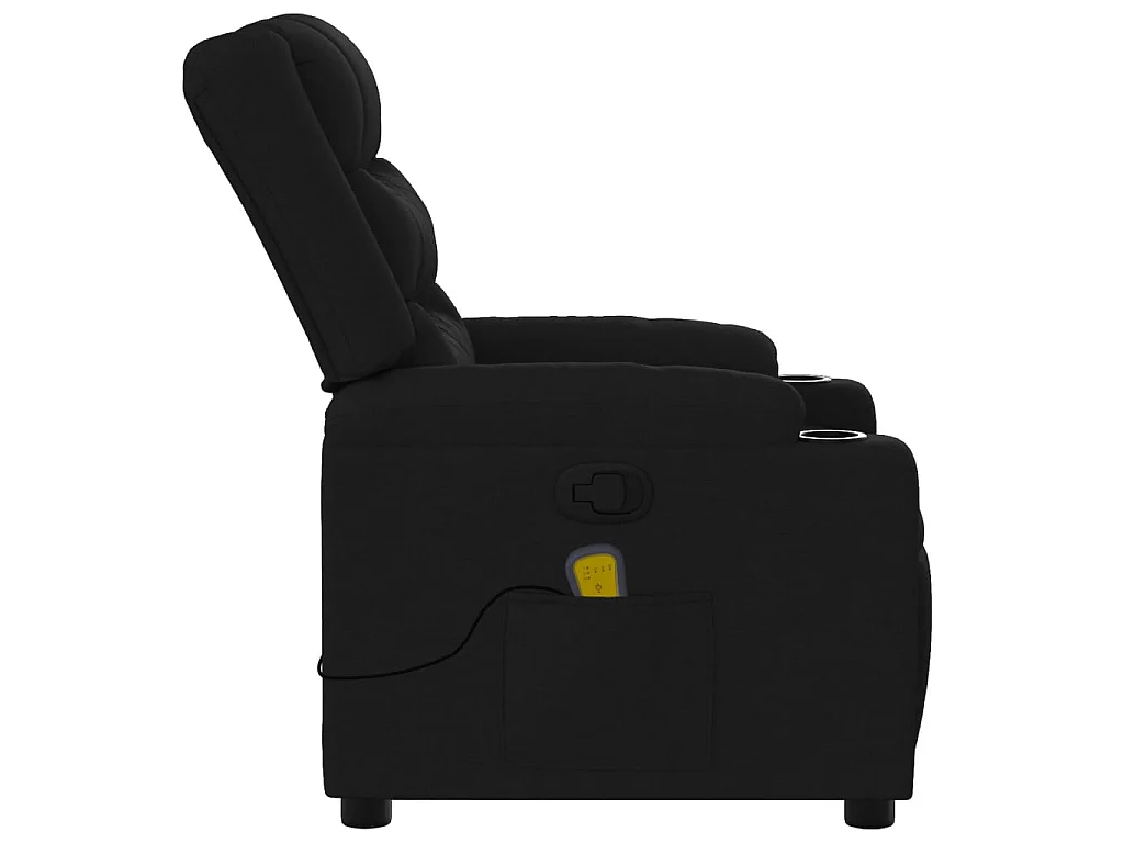 Fauteuil de massage inclinable Noir Tissu