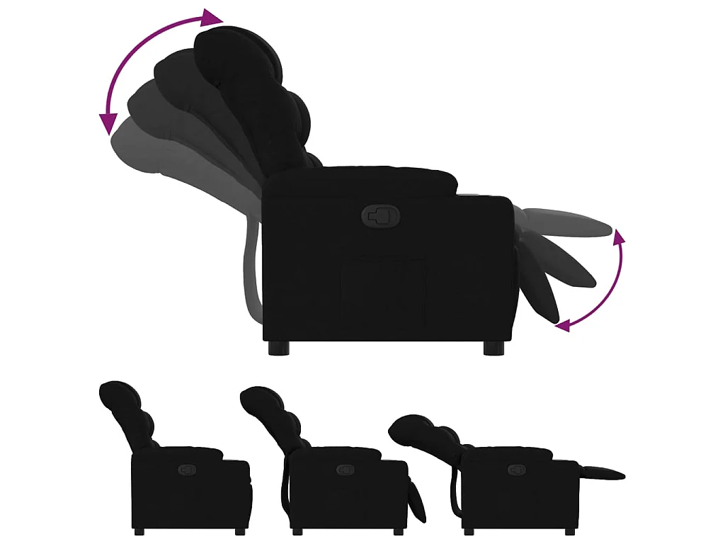 Fauteuil inclinable Noir Tissu