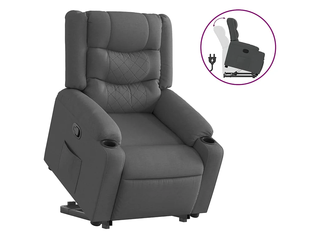 Fauteuil inclinable Gris foncé Tissu