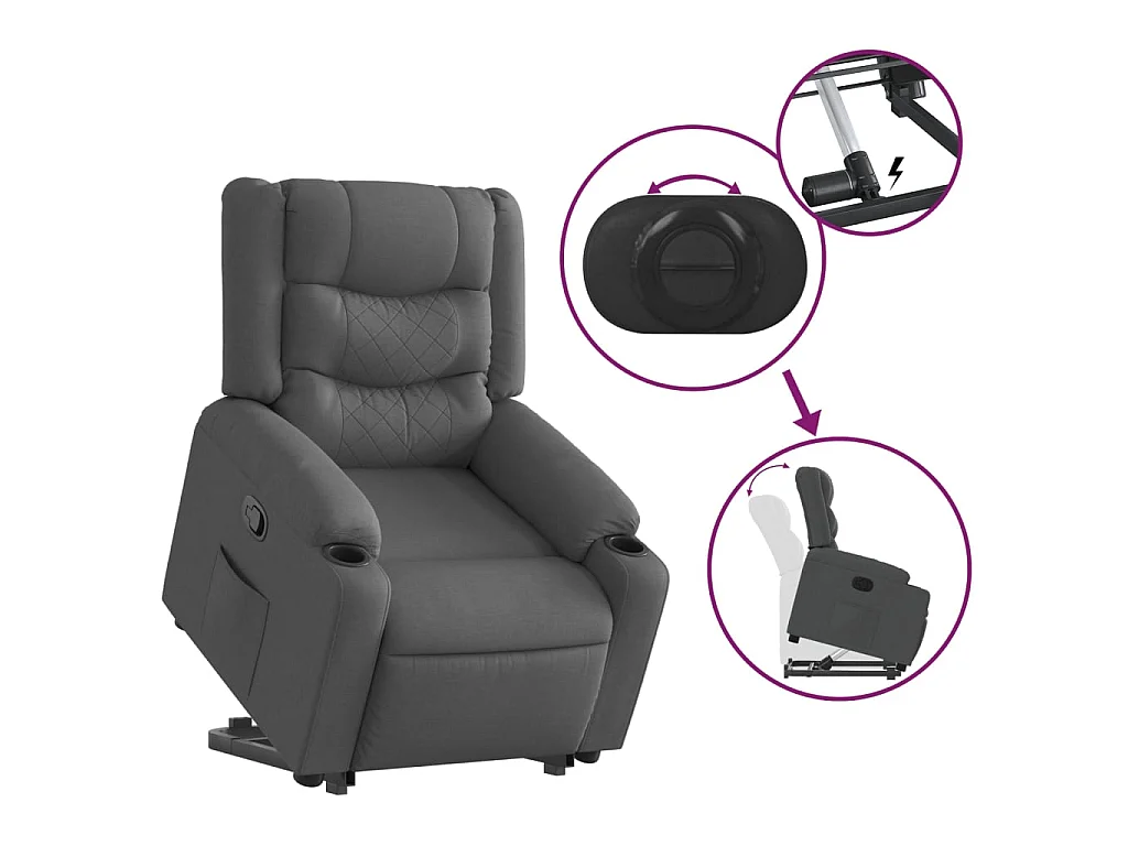 Fauteuil inclinable Gris foncé Tissu