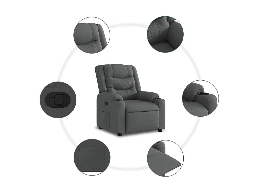 Fauteuil inclinable Gris foncé Tissu