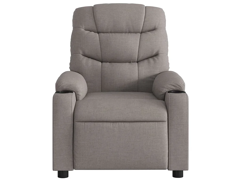 Fauteuil verstelbaar elektrisch stof taupe