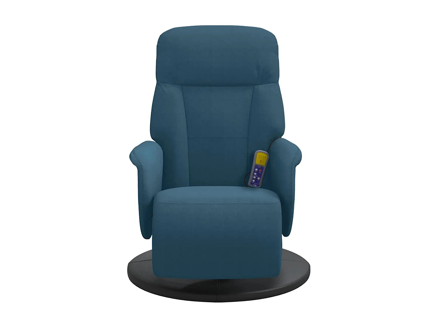 Fauteuil inclinable de massage avec repose-pied bleu velours