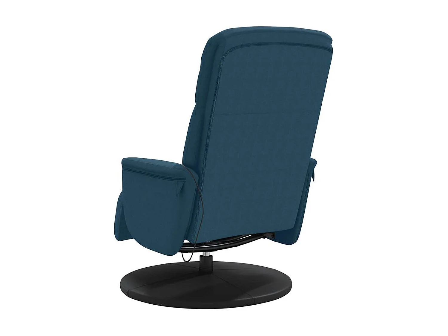 Fauteuil inclinable de massage avec repose-pied bleu velours