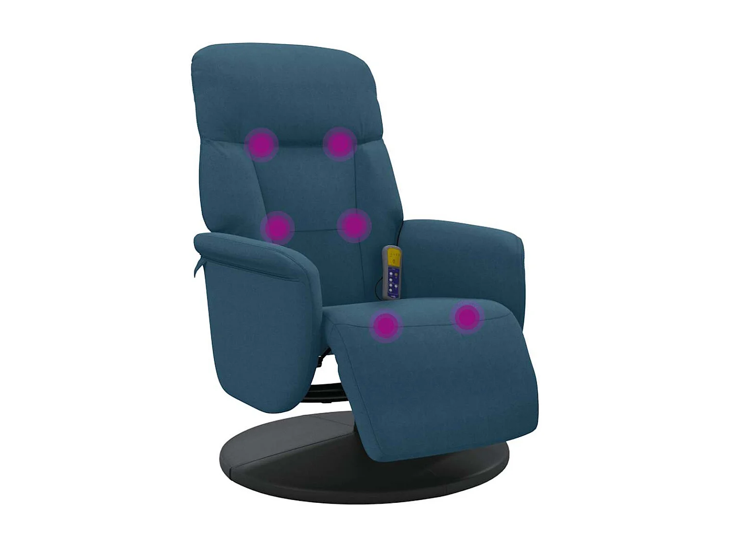 Massagesessel mit Fußteil Blau Samt